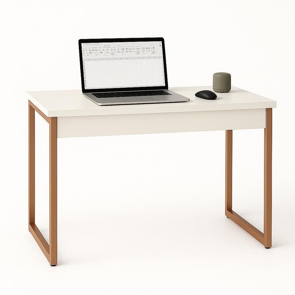 Escrivaninha Industrial Plus Mesa Home Office Branco - Rede Móveis