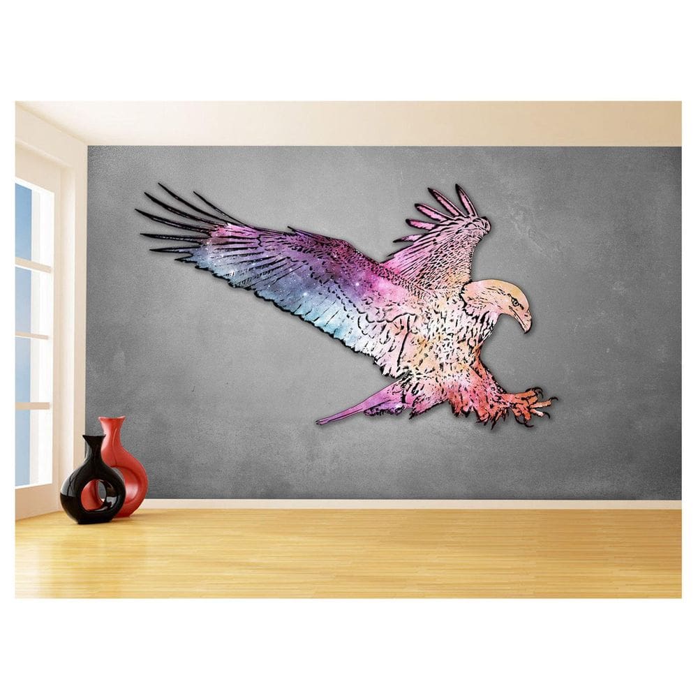 Papel De Parede 3D Animais Pop Art Águia Voando 3,5M Pxa259