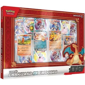 Box Pokemon Coleçao Charizard Ex em Dobro 64 Cartas Copag TCG