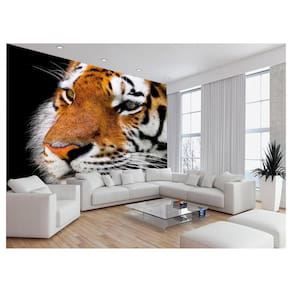 Papel De Parede 3D Animais Tigre Rosto Olhando 3,5M Anm558