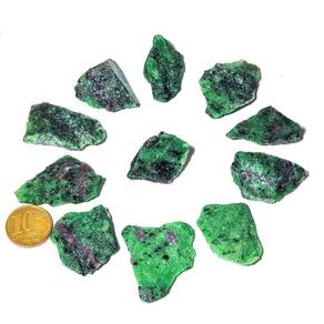 10 Rubi na Zoisita Pedra Bruto Natural 8g 2 a 4cm Classe B