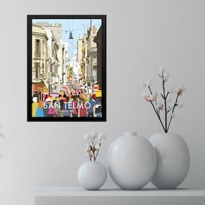 Quadro Decorativo San Telmo - Buenos Aires 33X24Cm - Vidro
