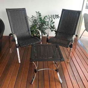 Jogo De Cadeira Garden Para Área, Jardim, Edícula, Piscina Churrasqueira Trama