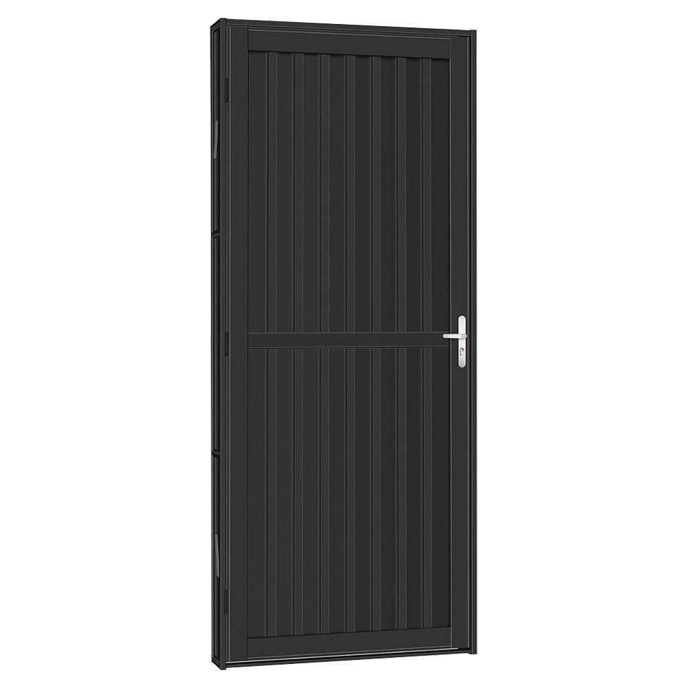Porta De Aço Canelada Tradição 83x215 R120 Abertura Direita