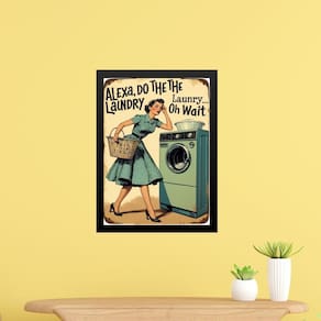 Quadro Decorativo Lavanderia Vintage Alexa 33X24Cm - Vidro