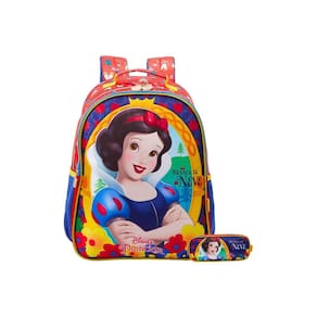 Kit Escolar Branca De Neve Mochila Costas + Estojo Duplo