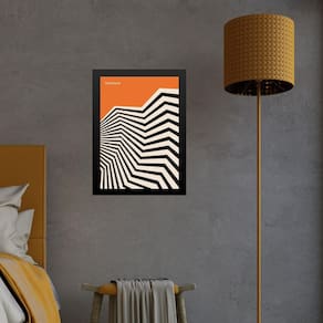 Quadro Orange Bauhaus - Angular Sinuosity 45X34Cm - Vidro