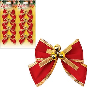 Kit 64 Laços De Bolinhas Pingentes Natalino Árvore Natal 6cm