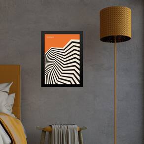 Quadro Orange Bauhaus - Angular Sinuosity 33X24Cm - Vidro