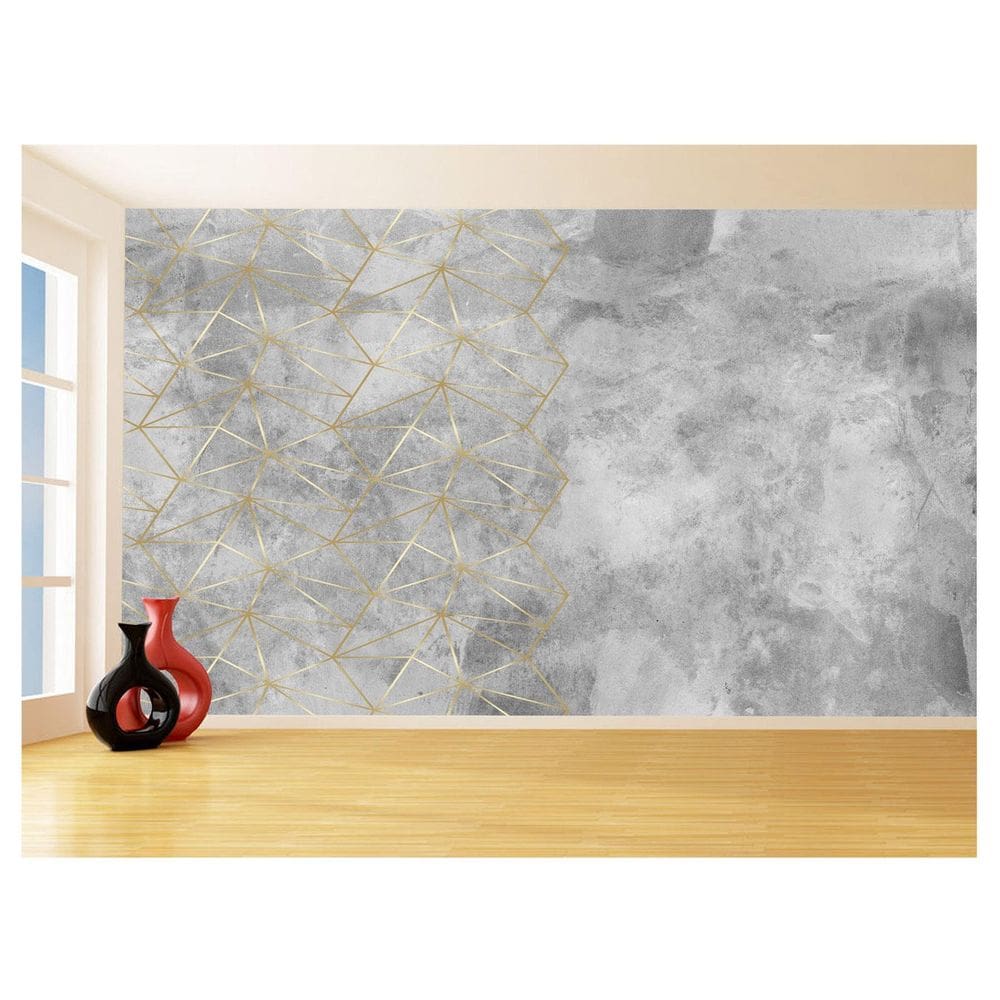 Papel De Parede 3D Concreto Queimado Risco Bege 3,5M Kkt157