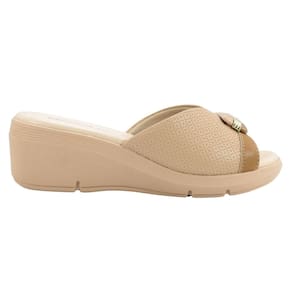 Tamanco Piccadilly Cecilia Anabela Nude Claro