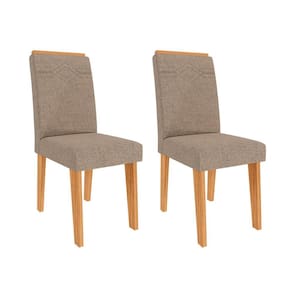 Conjunto com 2 Cadeiras Taís Linho Bege e Nature