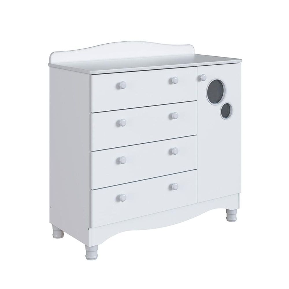 Cômoda Infantil Encanto 4 GV 1 PT Branca