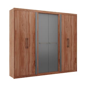 Guarda-Roupa Casal Valley 6 Portas 3 Gavetas Freijó e Titânio
