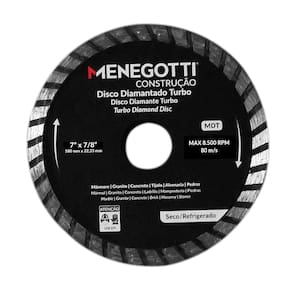 Disco Diamantado Turbo 7 Pol (180mm) Menegotti