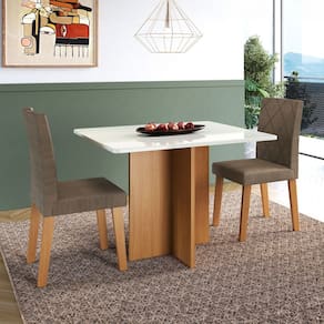 Mesa de Jantar 2 Lugares Cup Tecido Cacau - Pnr Móveis