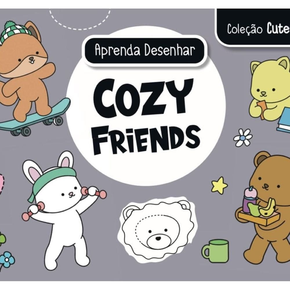 Coleção Cute & Cozy - Cozy Friends - Cinza