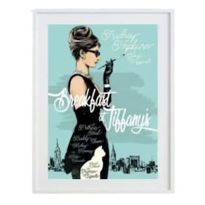 Audrey Hepburn Breakfast At Tiffany`S 60X48Cm Moldura Branca