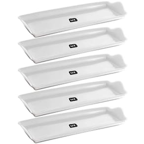 Kit 5 Bandejas Plásticas 38x16cm Brancas Slim Decorativa Uz Servir Organizar