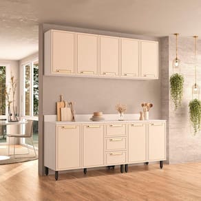 Cozinha Completa 4 Peças 224,5cm X 270cm Amara Branco/Creme