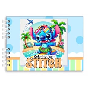 Livro De Colorir Stitch Capa Dura 50 Folhas 180G