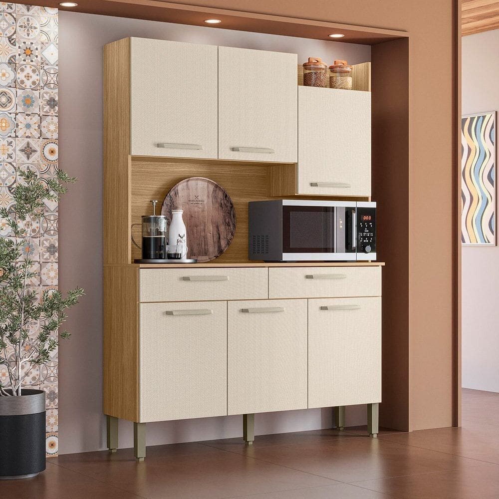 Armário para Cozinha 6 Portas Modena Plus Freijó / Soft