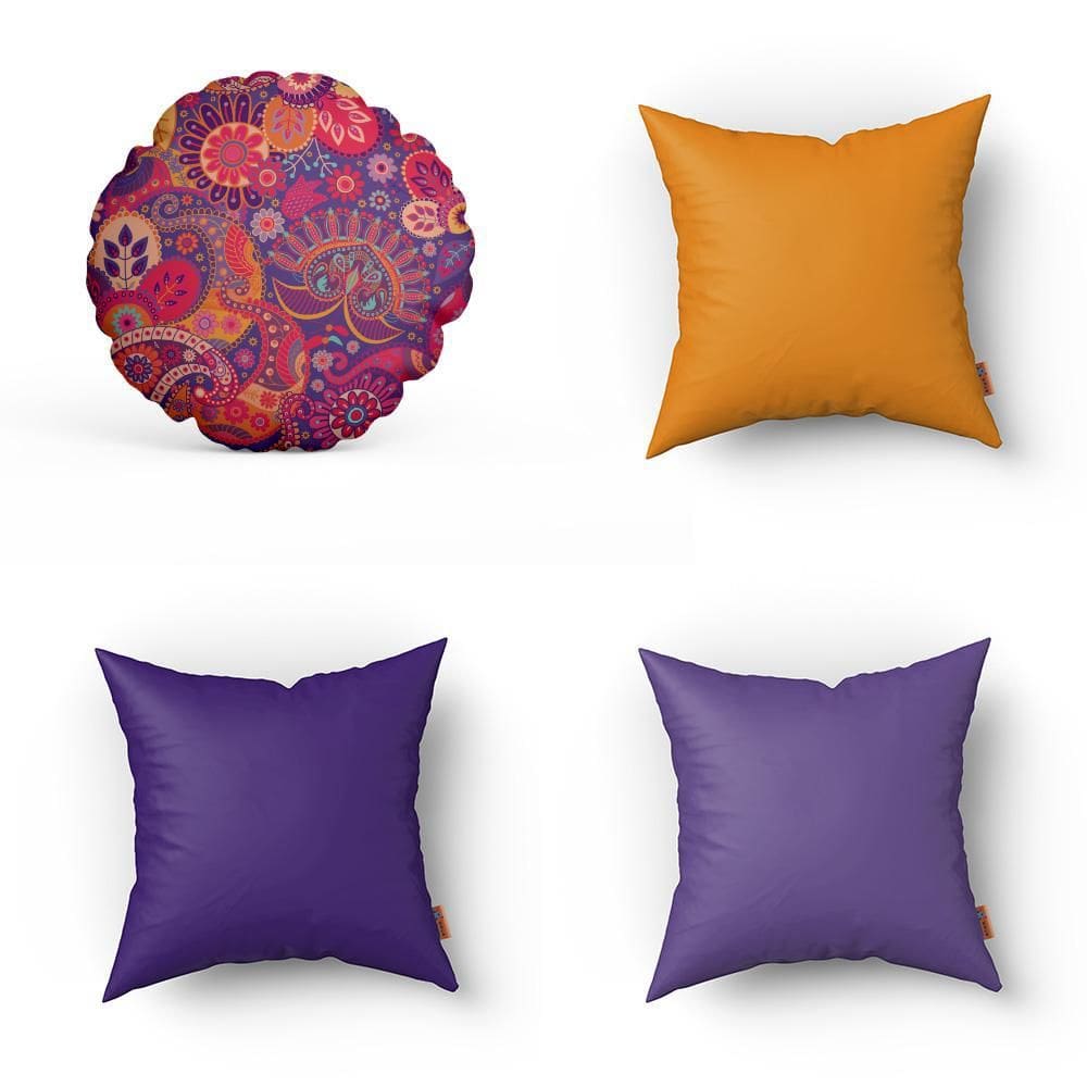 Kit Almofadas Decorativas Estampadas Com Redonda 40X40Cm 280