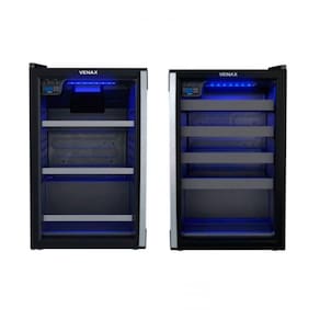 Conjunto Venax Cervejeira Blue Light 82L Porta Invertida + Adega Piubella Cave 24 Garrafas Preto- 220V