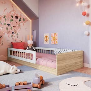 Cama Solteiro Com Colchão Castor Montessoriana Infantil Shop JM