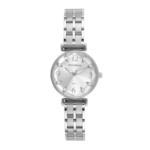 Relógio Mondaine Feminino Cristais Vidro Facetado Prata 32773L0MVNE2