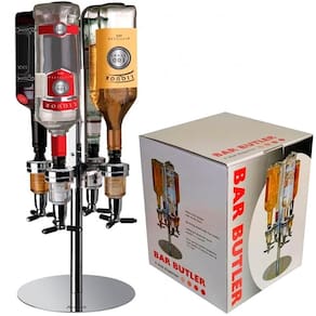 Dispensador de Bebidas Inox Suporte 4 Garrafas Bar