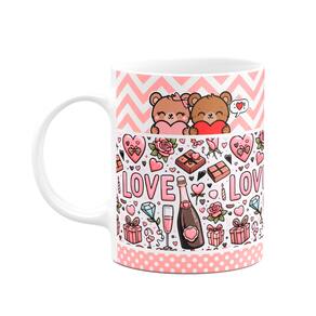 Caneca Namorados - Love Love Love - Cute Teds