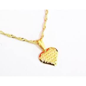 Gargantilha Colar Coração Amor Folheado A Ouro 18k