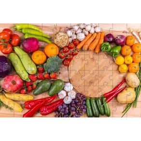 Kit 3 Quebra-Cabeças Alimentação Saudável Legumes 24 Peças