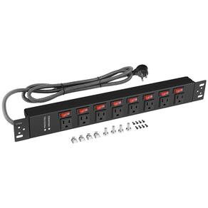 Protetor de sobretensão de saída Power Strip Jgstkcity 8 para montagem em rack