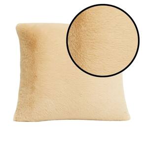Capa de Almofada Tecido Felpudo Bege Roma Premium 42x42cm - Jolitex