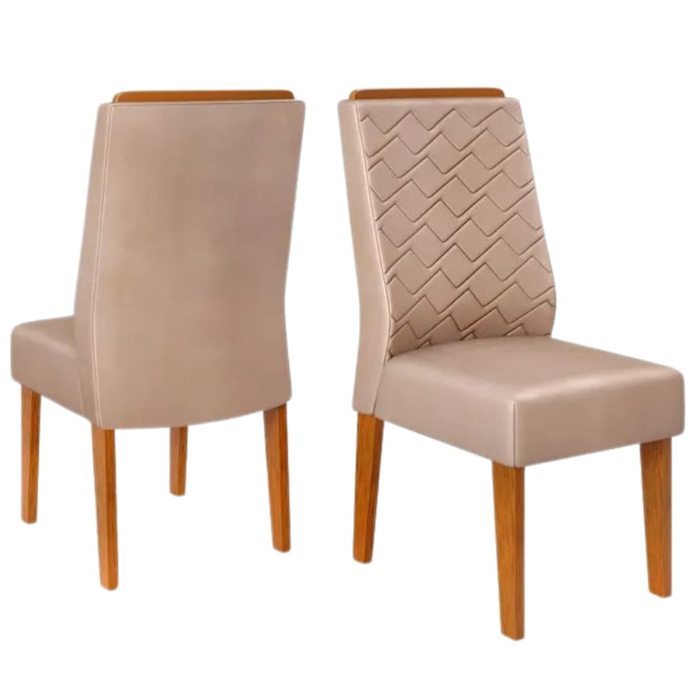 Kit 2 Cadeiras De Jantar Estofadas Lidia Veludo Kraft Freijo Dj Moveis