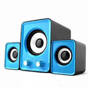 Caixa De Som Subwoofer Para Pc E Celular Cabo P2 - Azul