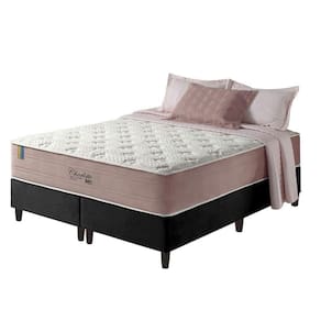 Cama Box Queen Preta + Colchão Molas Charlotte Gel 158cm