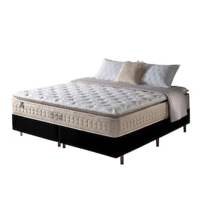 Cama Box King Preto + Colchão Molas Macio Cincinnati 193cm