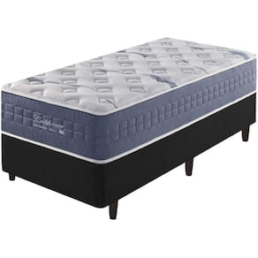 Cama Box Preto + Colchão California Mola Ensacada 96cm