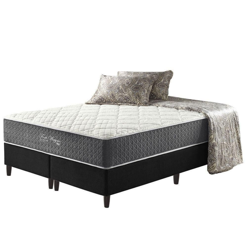 Cama Box Preto + Colchão Fort Wayne Molas Ensacadas 193cm