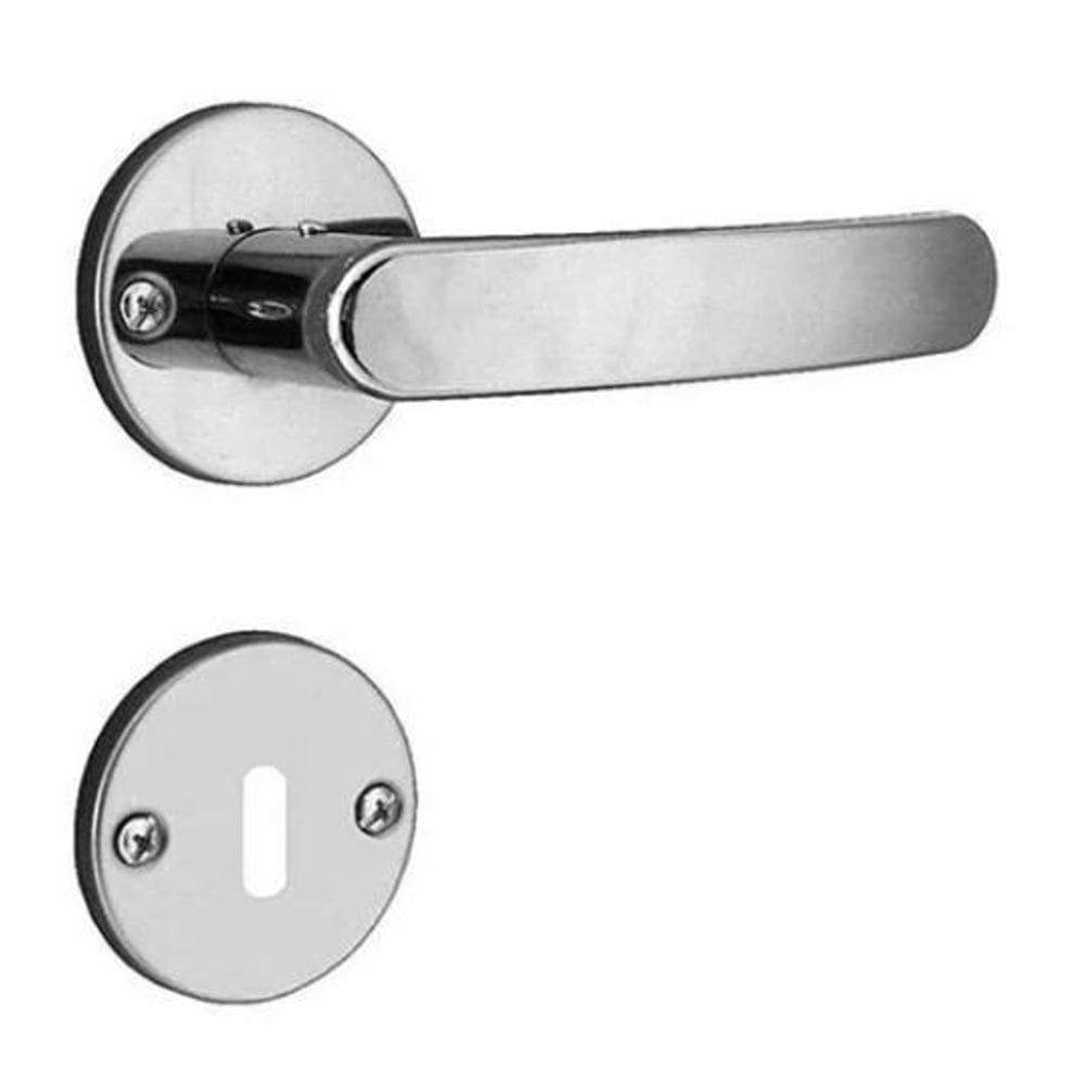 Fechadura Quarto Casa Porta Madeira Inox Cromada Roseta