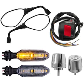 Retrovisor F800 Punho Cb500 Peso Cromado Pcx Pisca Led Par