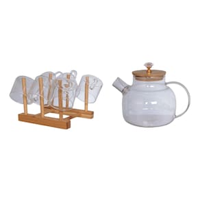 Conjunto Para Chá Em Vidro Borossilicato Herbal Com 8 Peças Haüskraft