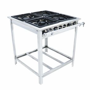 Fogão a Gás industrial Extra 4 Queimadores 2 duplos e 2 simples Inox EI4 - Venâncio