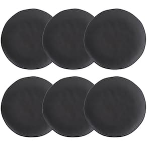 Conjunto 6 Pratos Rasos Cerâmica Orgânico Preto Matte 26,5cm Porto Brasil Mesa Posta Jantar Almoço