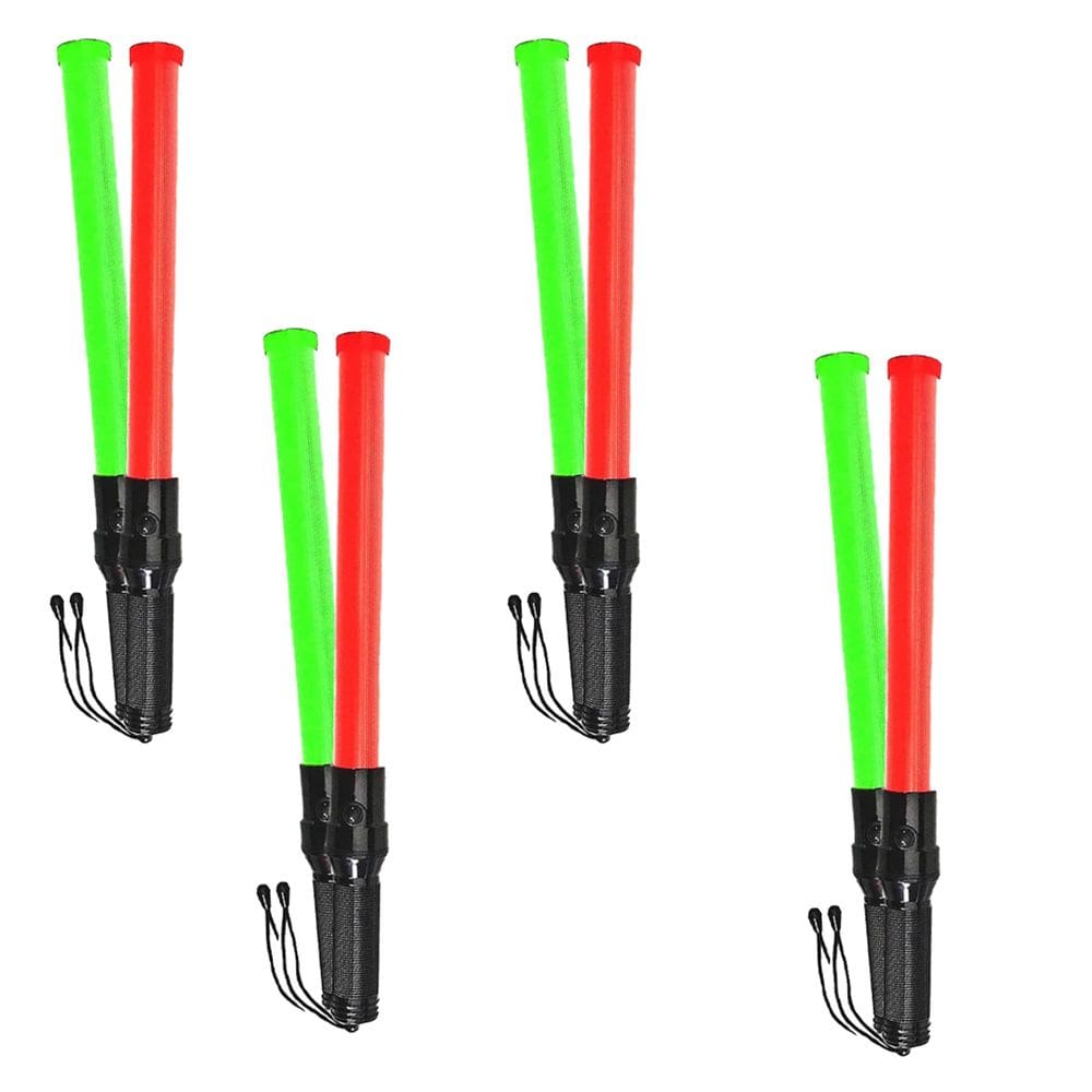 Bastao Sinalizador 2 Cores Led Grande Kit 4 Unidades Segurança Fluorescente Sinalizaçao Lanterna Transito Emergencia Fiscalizaçao