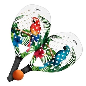 Kit Beach Tennis 2 Raquetes + Bolinha Klopf Compensado Naval