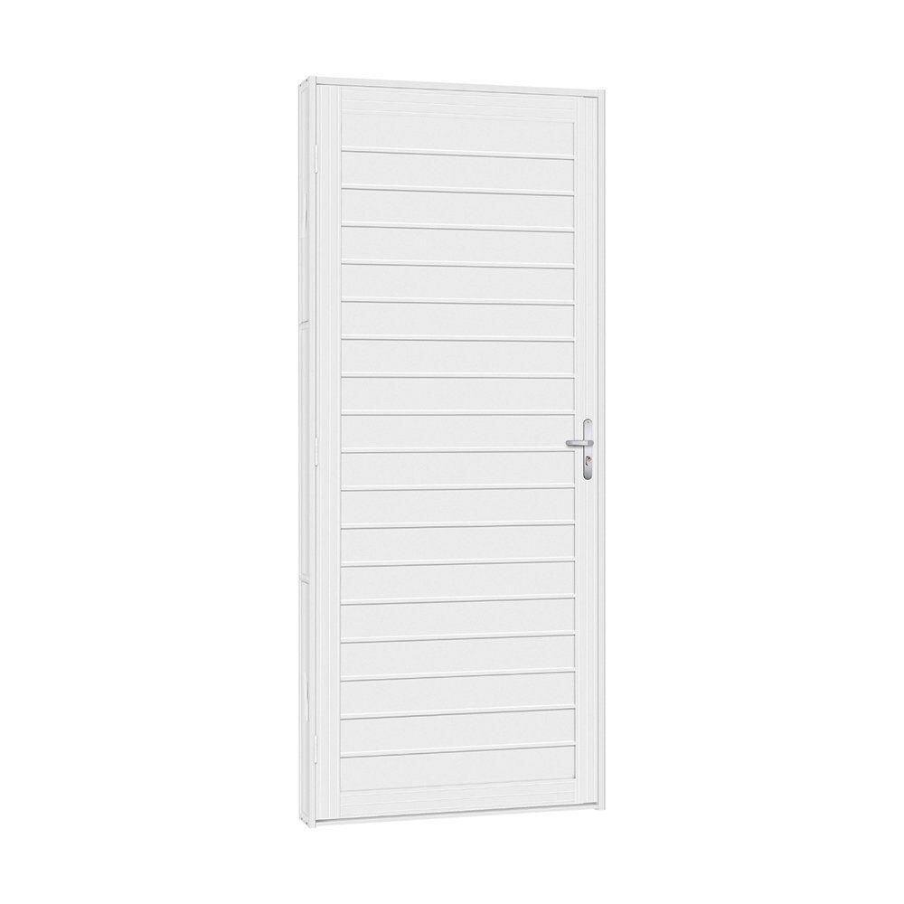 Porta De Aço Lambri Light 81x215 R50 Abertura Direita Branco